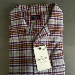 UNTUCKit Maroon and blue plaid shirt